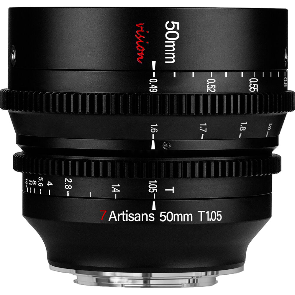 7Artisans L-Mount 50mm T1.05 Vision Cine Lens - Apertura T1.05 a T16, 90mm Diámetro Front