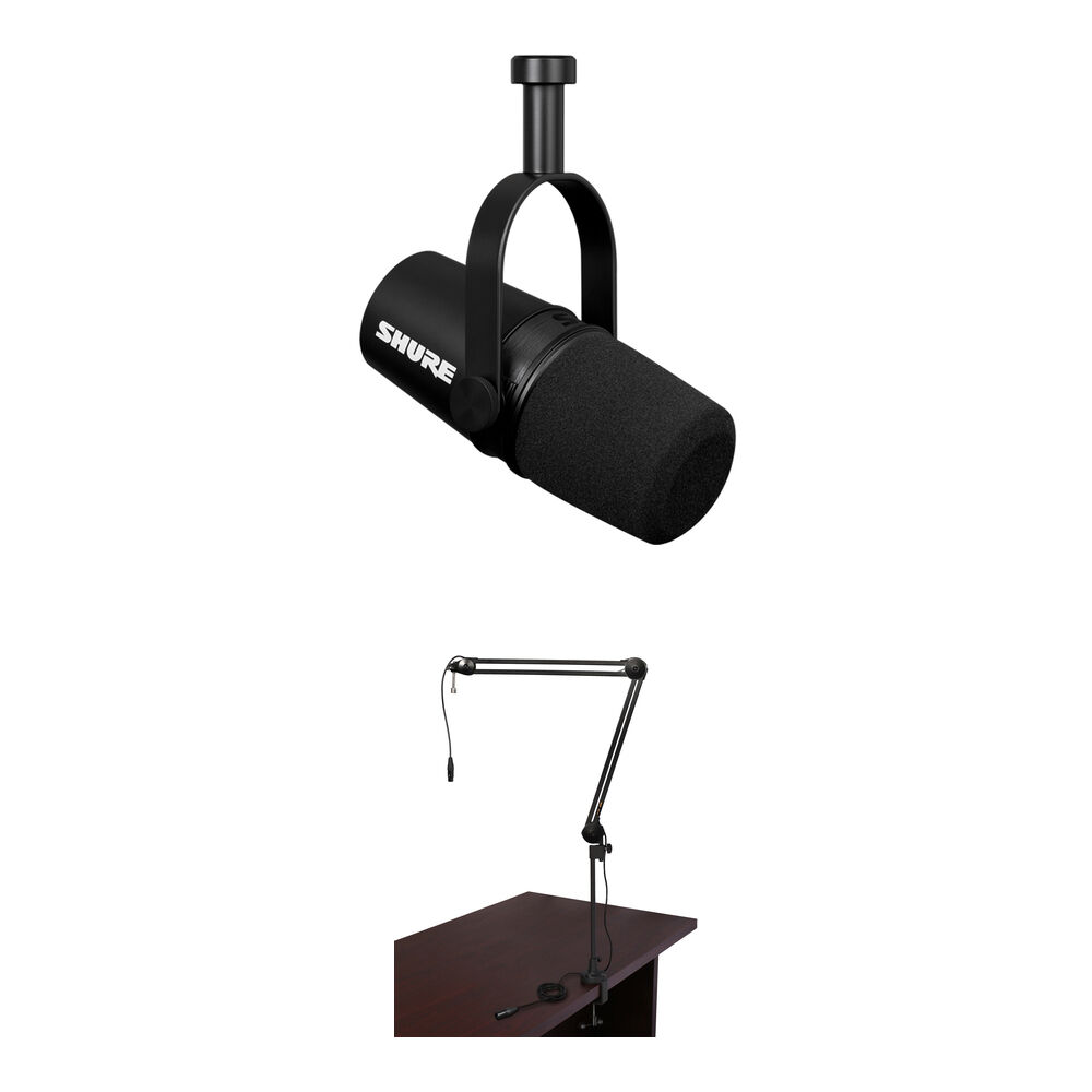 Shure MV7X Kit de Transmisión para Una Persona con Micrófono y Brazo de Soporte