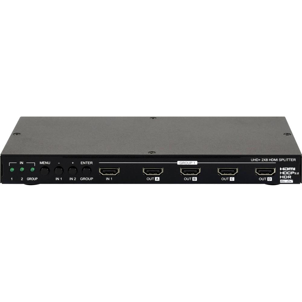 A-Neuvideo Splitter/Scaler HDMI 2 x 8 4K UHD con 8 Salidas y 2 Entradas, Soporta HDR y LPC