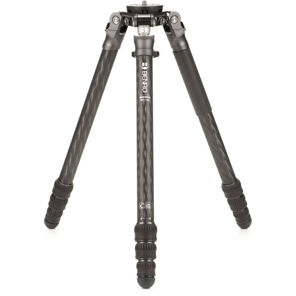 Benro Tripode de Carbono Mammoth 4 Secciones - Capacidad de Carga 39.7 lb, Altura Máxima