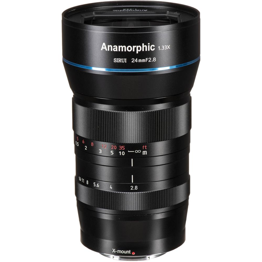 Sirui 24mm f/2.8 Anamorphic 1.33x Lens para Fujifilm X - Óptica Schott, Formato 2.4:1, Di