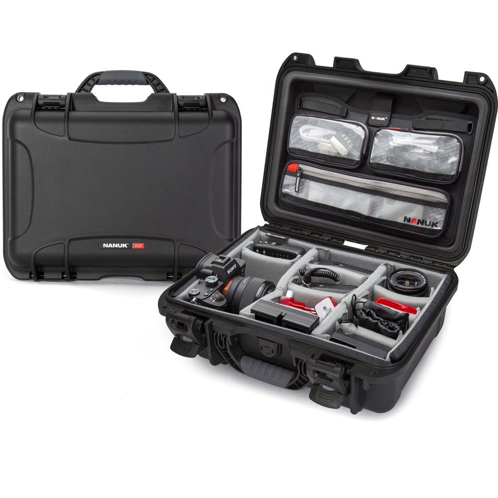 Nanuk 920 Estuche Duro Pro Photo Kit Negro 16L con Inserto Acolchado y Organizador