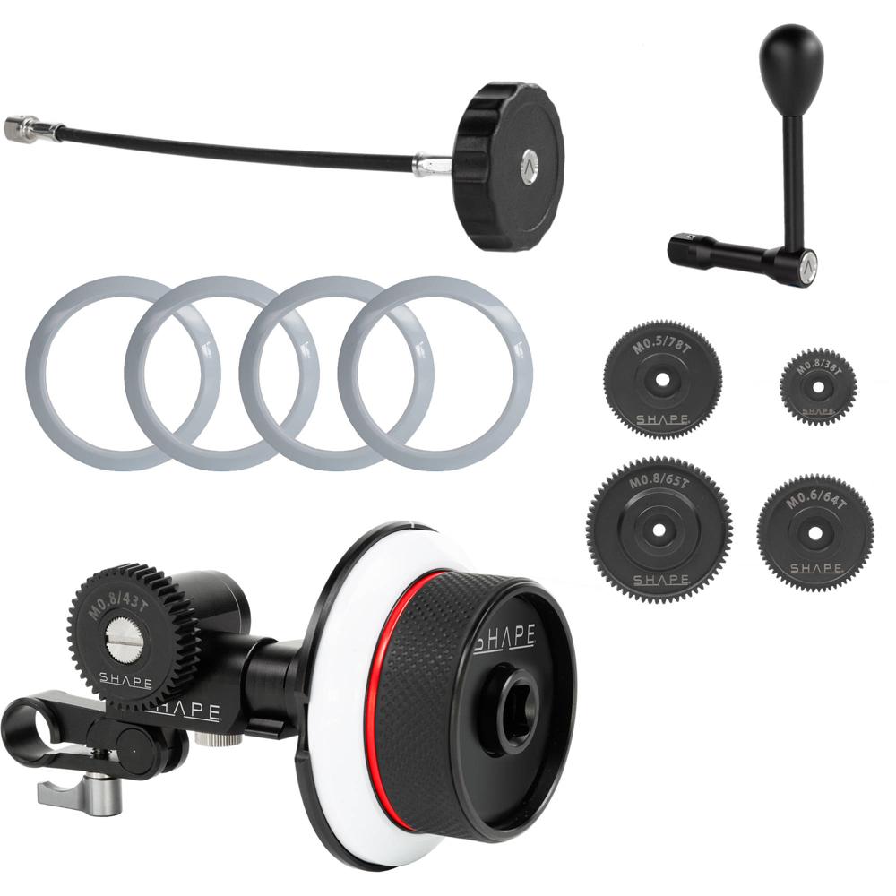 SHAPE Follow Focus Kit con Abrazadera de 15mm, Rueda de Enfoque Antideslizante, 5 Engranaj