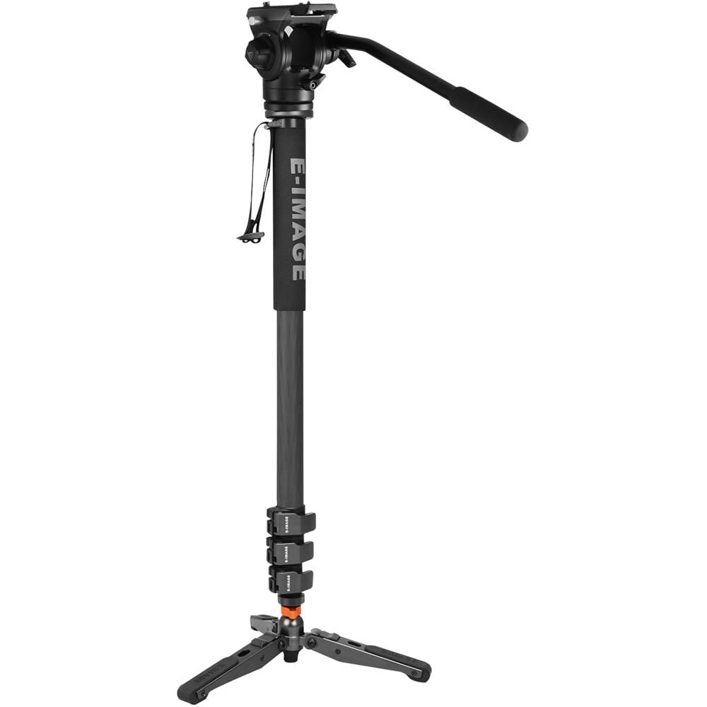 E-Image Monopod Carbon Fiber MC600 con Cabezal Fluido 610FH, Altura Máxima 79.1"", Capacid