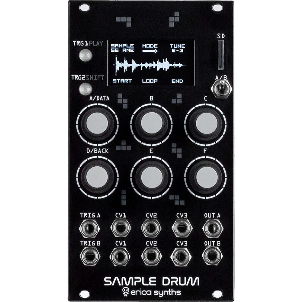 Erica Synths Sample Drum Módulo Eurorack 14 HP - Sampler Digital con Efectos en Tiempo Re
