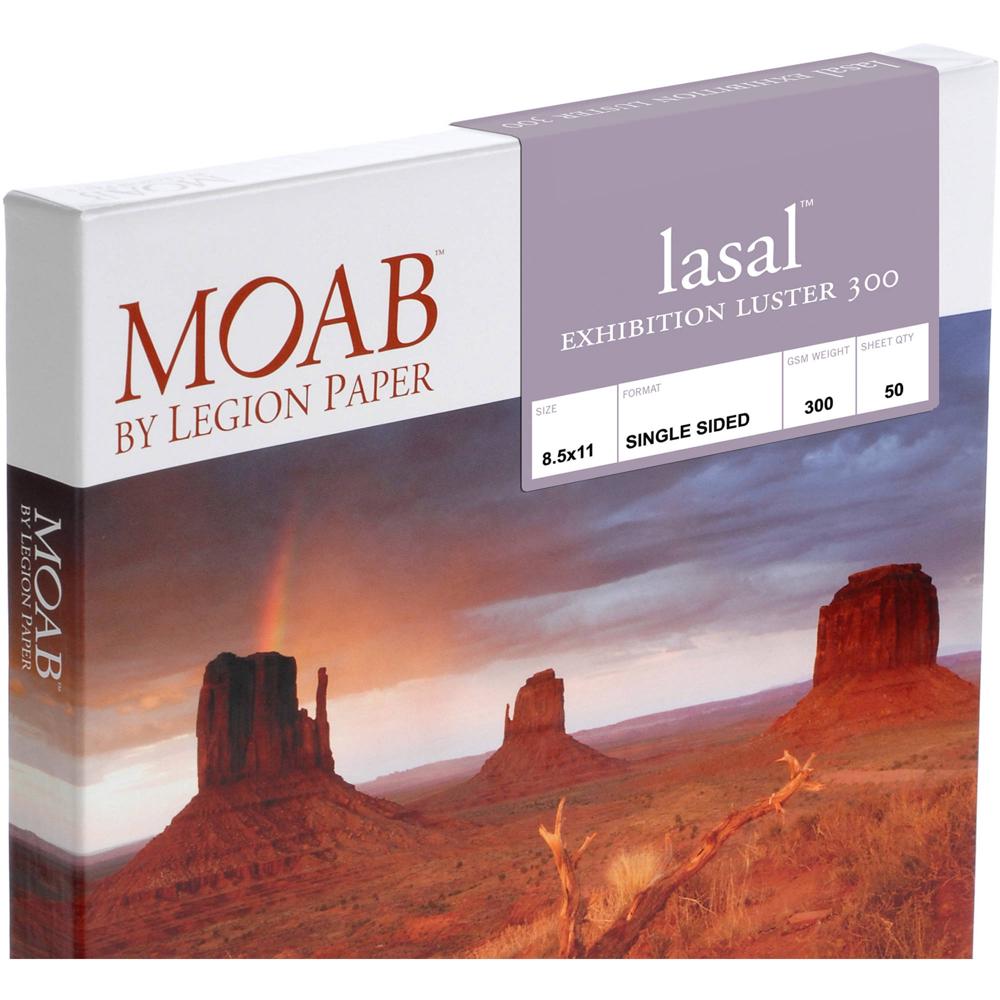 Moab Lasal Exhibition Luster 300 Paper 8.5 x 11"" - 250 Hojas, Papel Ultra-Blanco de 300 gs