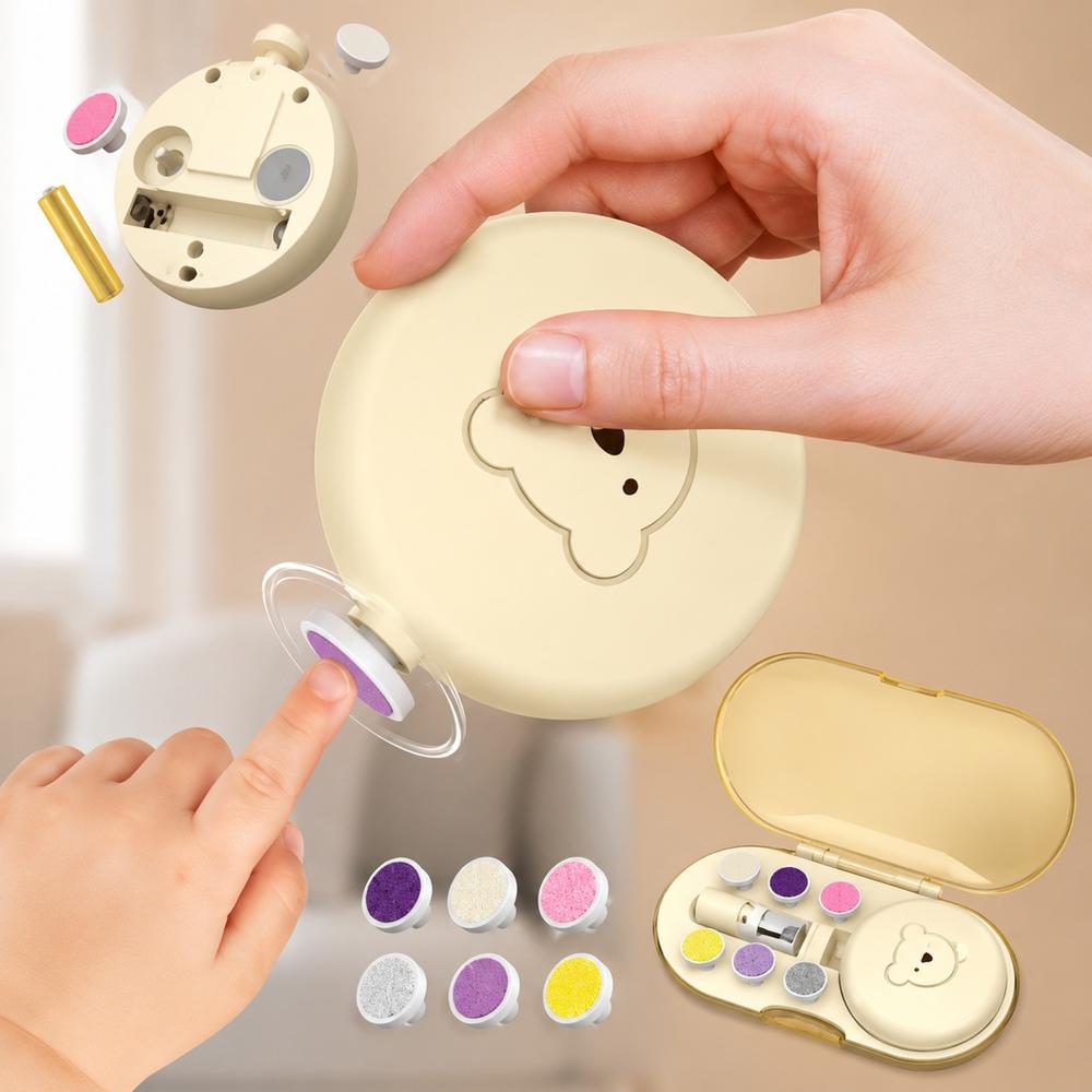 Pulidor de Uñas Eléctrico para Bebé Cortauñas Lima de Uñas para Bebe Recién Nacidos PREMIUM