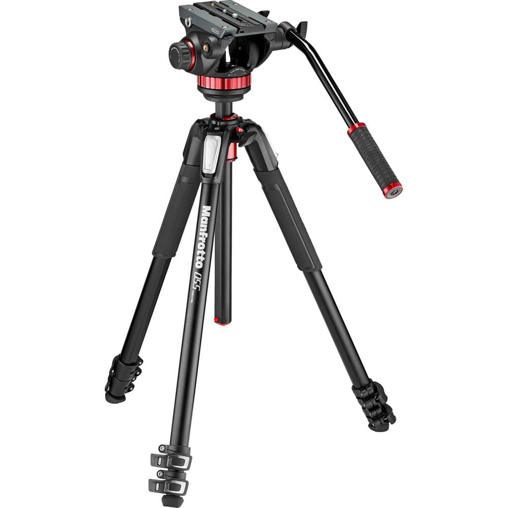 Manfrotto Kit de Trípode de Aluminio MT055XPRO3 con Cabezal de Video 502AH - Carga de 22