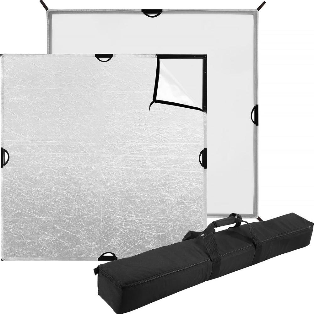 Westcott Kit Scrim Jim Cine 4x4' con Difusor 3/4-Stop y Tela Reflectora Plateada/Blanca