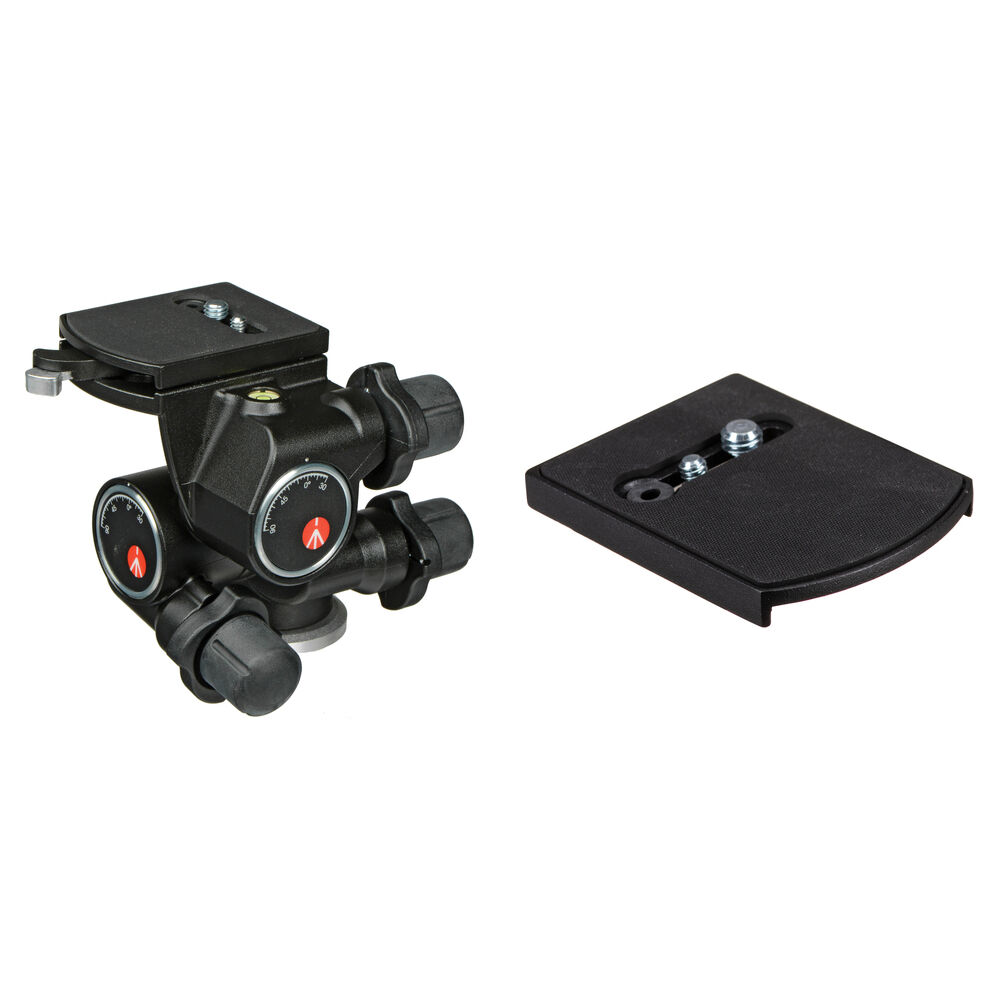 Manfrotto Cabezal Panorámico 410 3-Way con Placas de Liberación Rápida 410PL, Capacidad