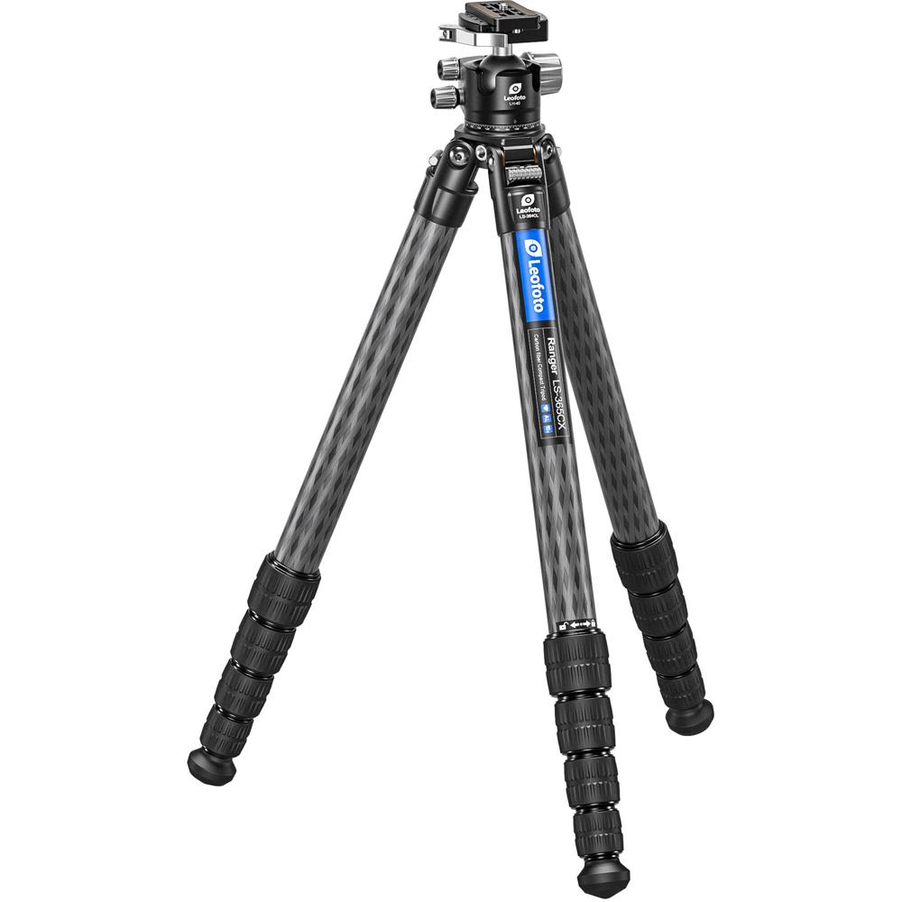 Leofoto Tripode de Carbono LS-365CX con Cabezal de Bola LH-40LR, Capacidad de Carga 44 lb,