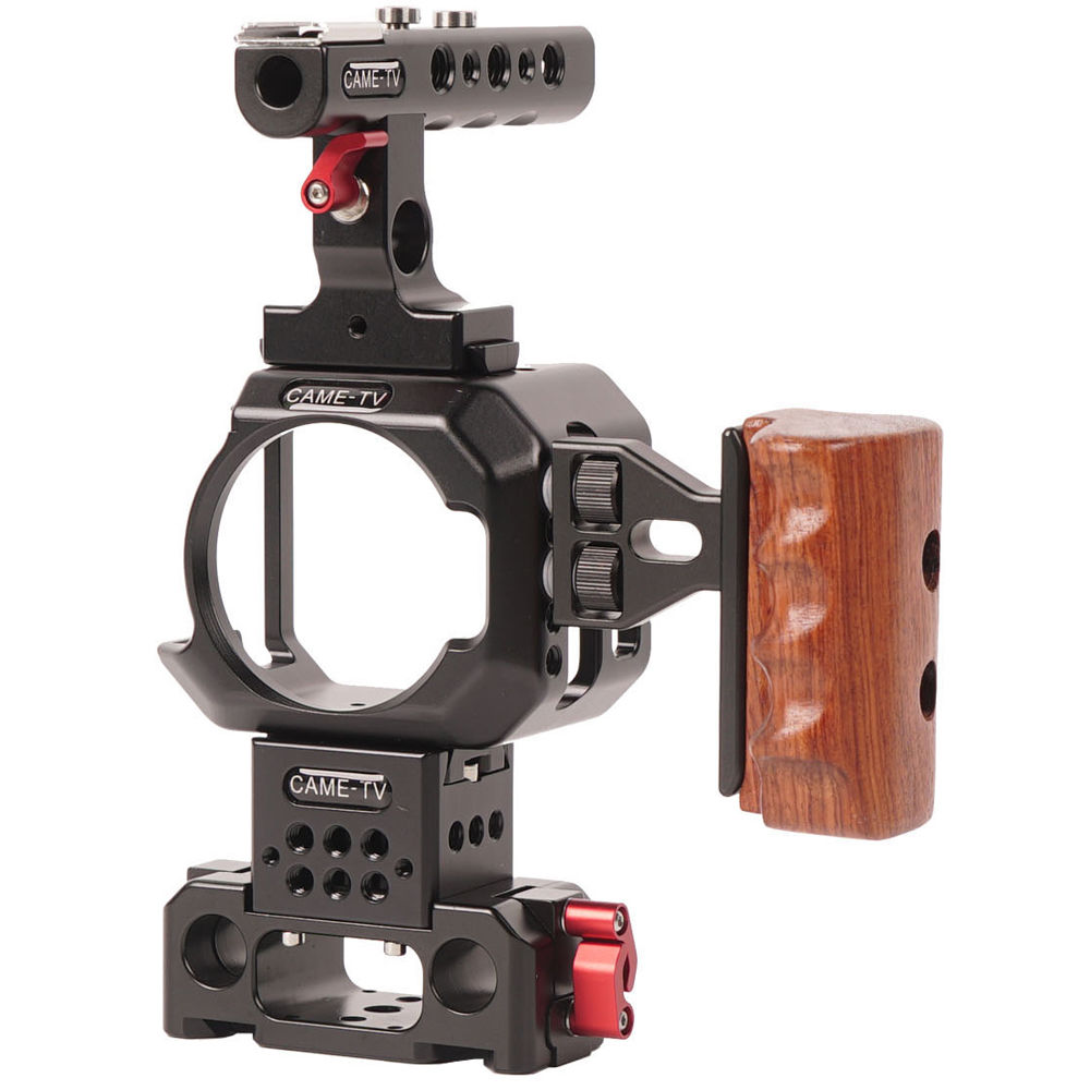 CAME-TV Cámara Cage para Blackmagic Micro Cinema Camera con Baseplate y Manijas Laterales