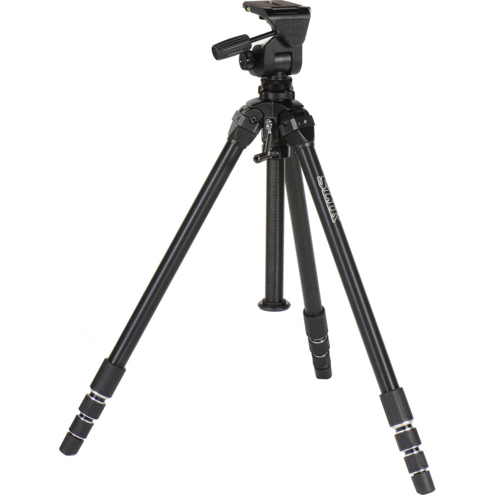 SLIK Trípode Profesional 4 con Cabezal SH-909 3 Vías, Capacidad de Carga 26.5 lb, Altura