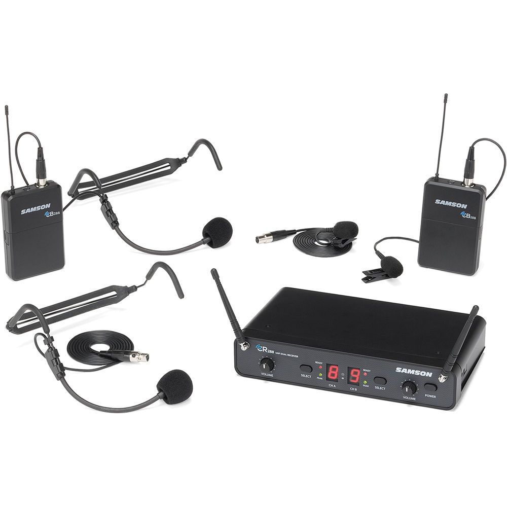 Samson Sistema Inalámbrico de Micrófono Dual-Channel Concert 288 con 2 Micrófonos de Ca