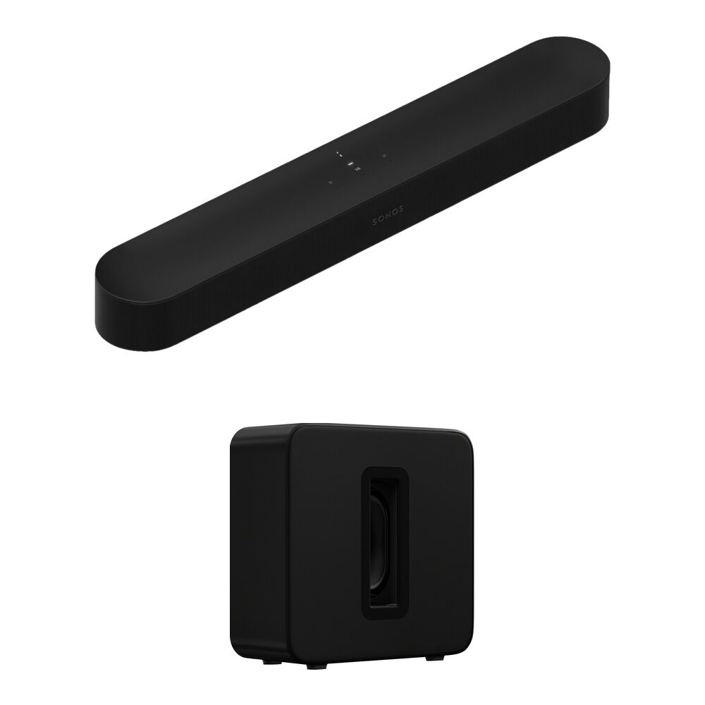 Sonos Beam Gen 2 Barra de Sonido con Subwoofer Inalámbrico Sonos Sub 4 - Negro, Dolby Atm