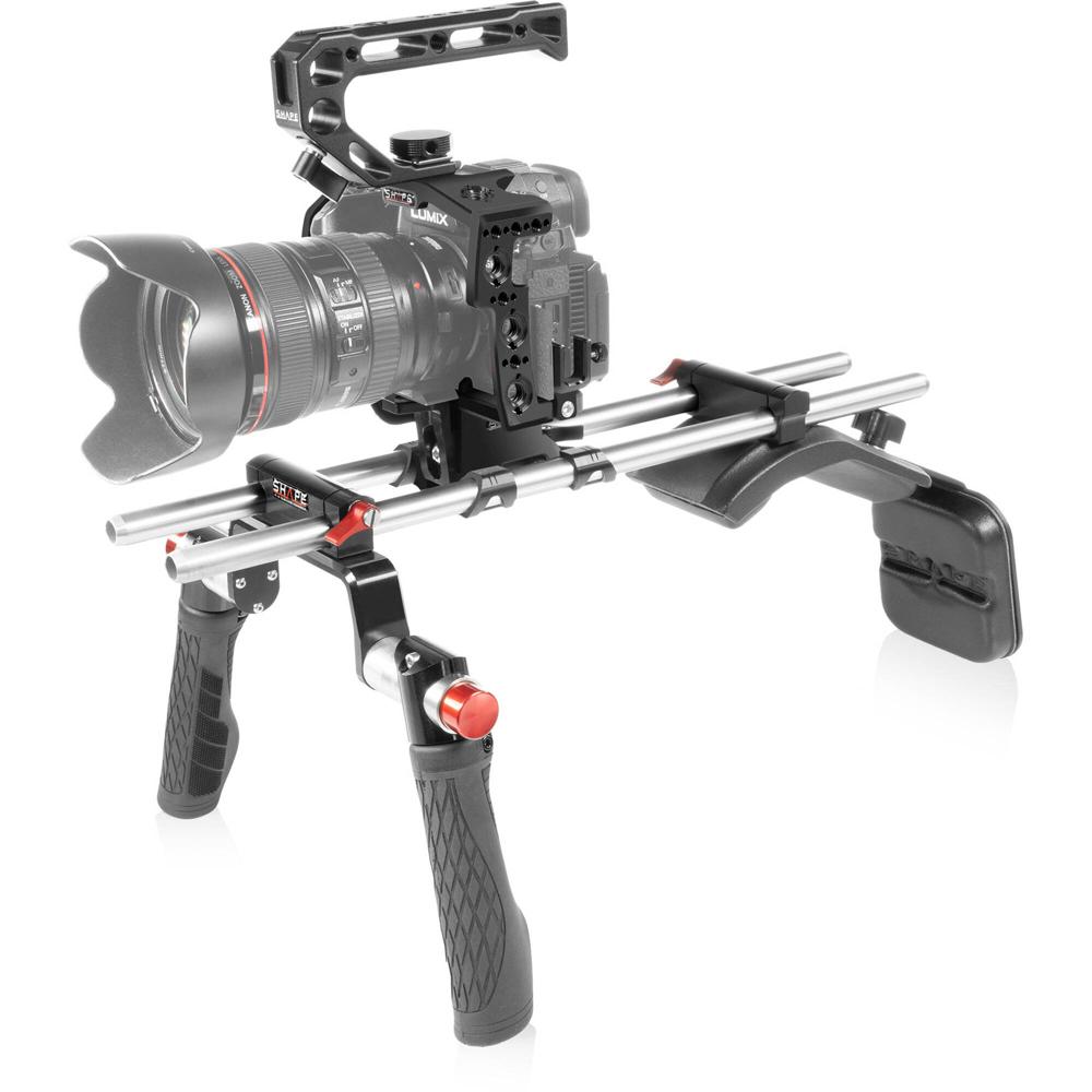 SHAPE Shoulder Mount para Panasonic Lumix GH6 con Sistema de Varillas 15mm LWS y Manija RÃ