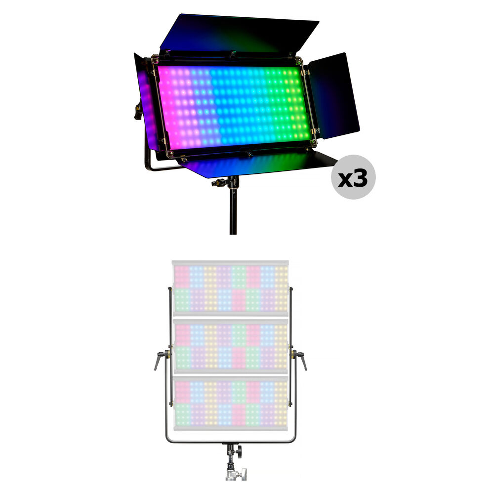 Genaray PX-MOD-3 Panel LED RGB Modular con Kit de Soporte para Tres Luces - 17 x 24"", Cont
