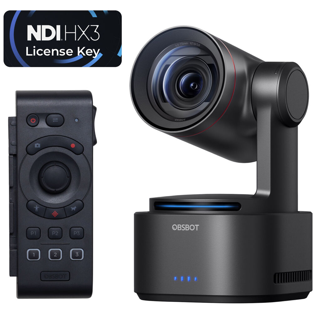 OBSBOT Tail 2 Combo - Cámara PTZ 4K AI con Control Remoto y Licencia NDI