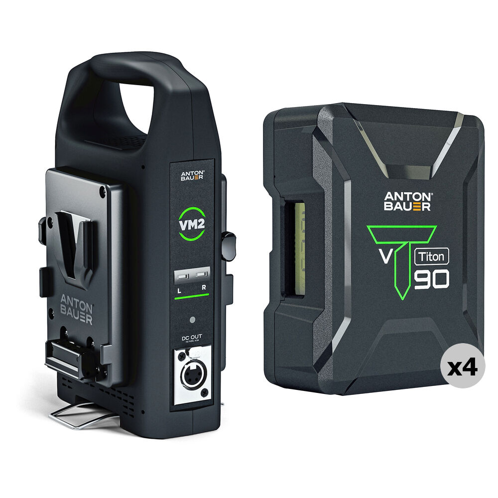 Anton/Bauer Titon 90 Kit de 4 Baterías y Cargador Doble VM2 con Salida XLR de 4 Pines - 4