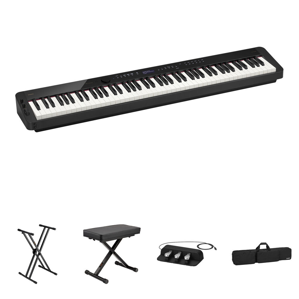 Casio Privia PX-S3100 Piano Digital Portátil de 88 Teclas con Soporte X, Banco Ajustable,