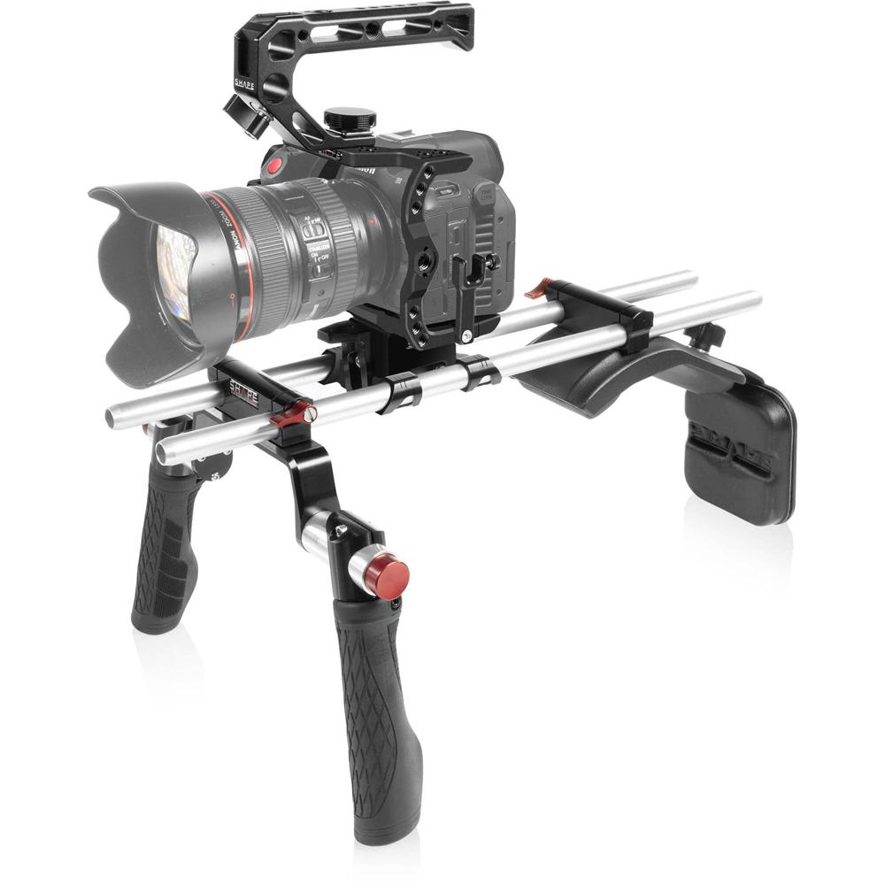 SHAPE Soporte de Hombro para Canon EOS R5 C, R5 y R6 con Sistema de Varillas LWS de 15mm