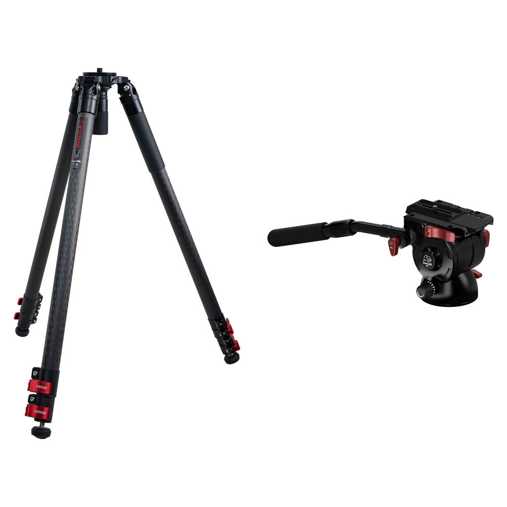 iFootage Gazelle TC9 Tripod con Cabezal Fluido Komodo K7 - Carbono, Altura de 20 a 165 cm,