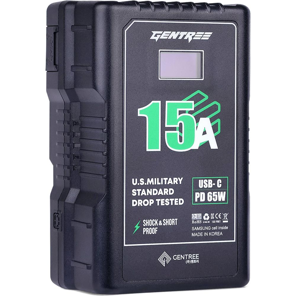 GENTREE Batería G-B100 V-Mount 195Wh 13500mAh con USB-C y Pantalla OLED