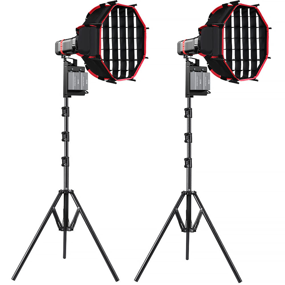 GVM PL60C Kit de Monolight LED RGB Portátil con 2 Luces, Softboxes y Soportes