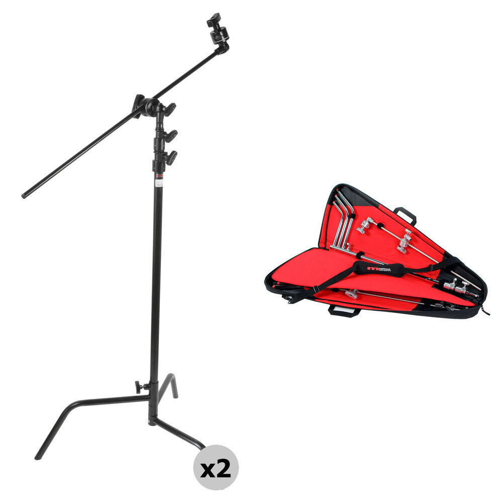 Matthews C-Stand Kit 40"" con Bolsa de Transporte - Incluye 2 Soportes con Cabezas y Brazos
