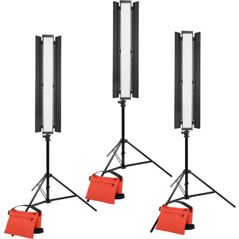 Genaray Kit de Iluminación Trifásica 36"" con Luces LED y Soportes