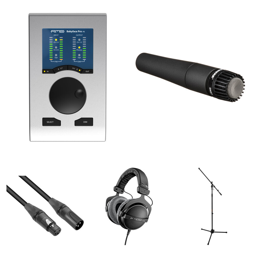 RME Babyface Pro FS Interfaz de Audio/MIDI USB-B 24-Channel con Kit de Grabación de Guita