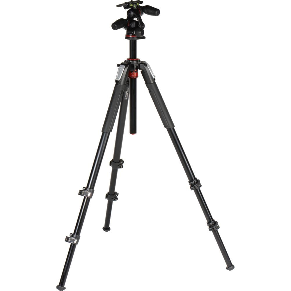 Manfrotto Trípode de Aluminio MK055XPRO3-3W con Cabezal Pan/Tilt de 3 Vías, Capacidad de