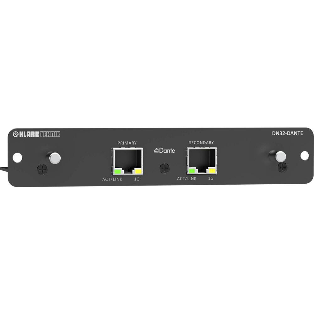 Klark Teknik DN32-DANTE Módulo de Expansión Dante 32x32 para Consolas Digitales Midas y