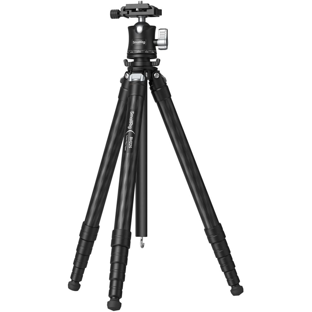 SmallRig Trípode de Viaje Portátil BH225 de Fibra de Carbono, Altura Máxima 54.4"", Capa