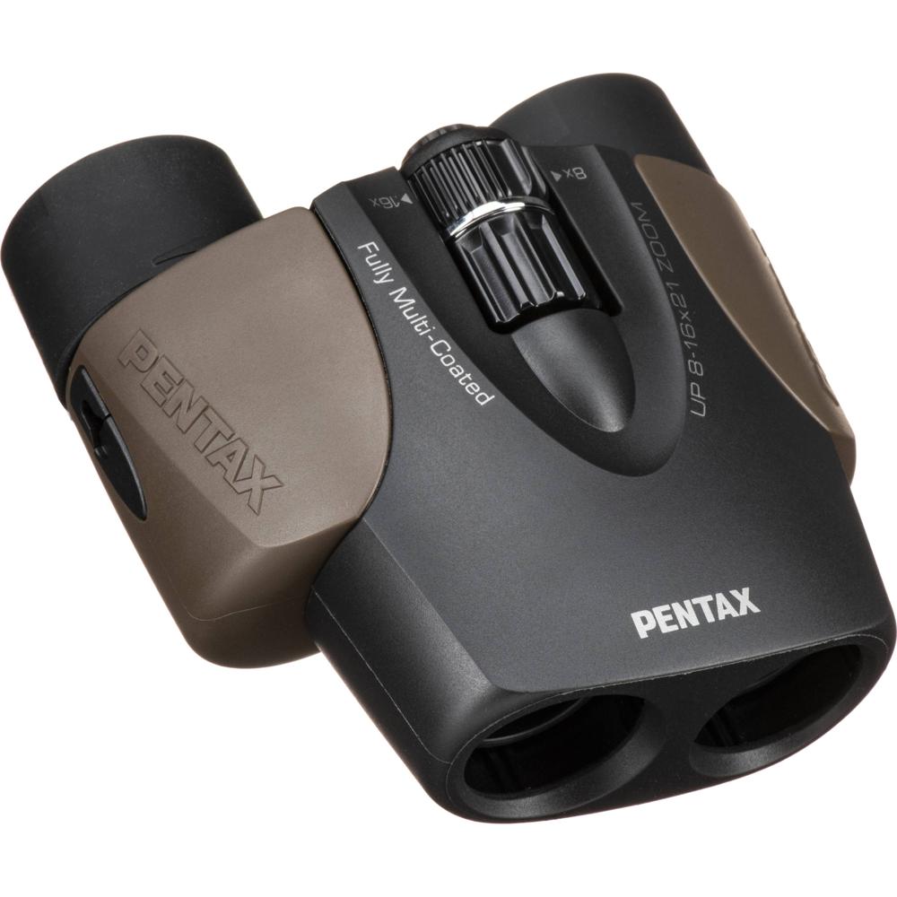 Pentax Binoculares 8-16x21 U-Series UP Color Marrón, Prismos BAK4, Lentes Asféricos, Enf