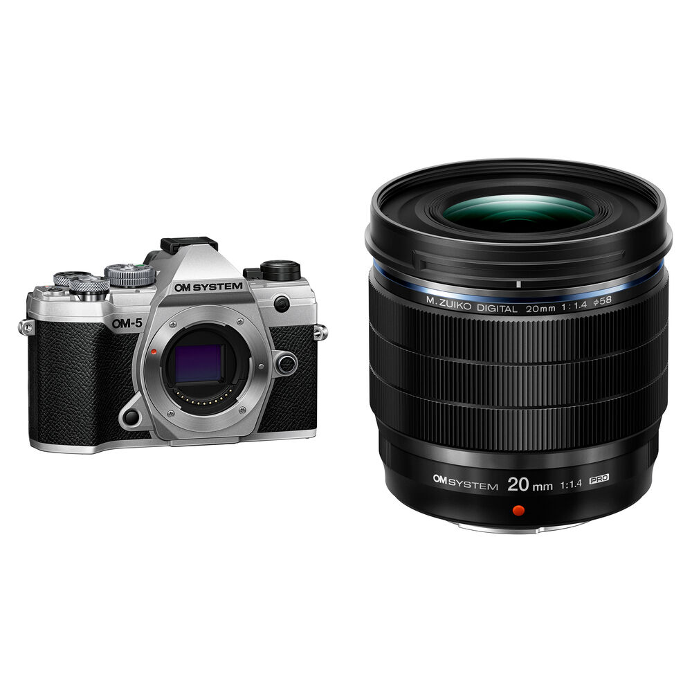 OM SYSTEM OM-5 Cámara Mirrorless con Lente M.Zuiko Digital ED 20mm f/1.4 PRO - 20.4MP, 4K