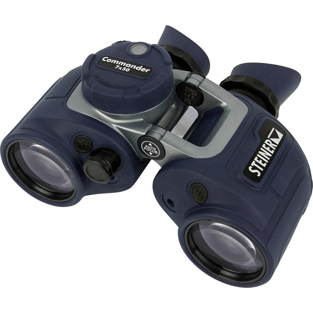 Steiner Binoculares Marinos 7x50 Commander con Brújula, Prismas Porro, Óptica Multicapa,