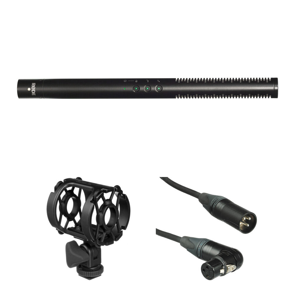 RODE NTG4+ Micrófono Shotgun con Shockmount y Cable XLR - Alimentación por Batería o Ph