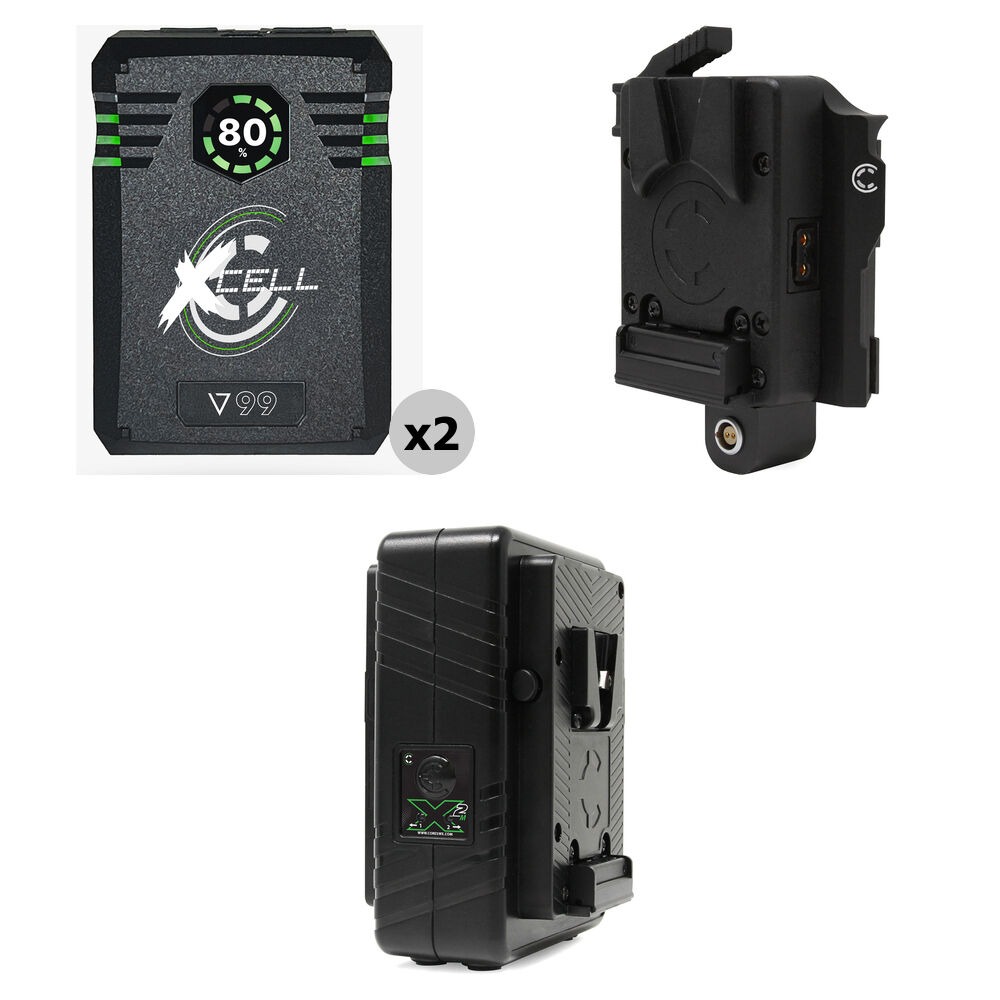 Core SWX Kit de 2 Baterías Inteligentes XCell Micro de 99Wh con Placa y Cargador Doble V-