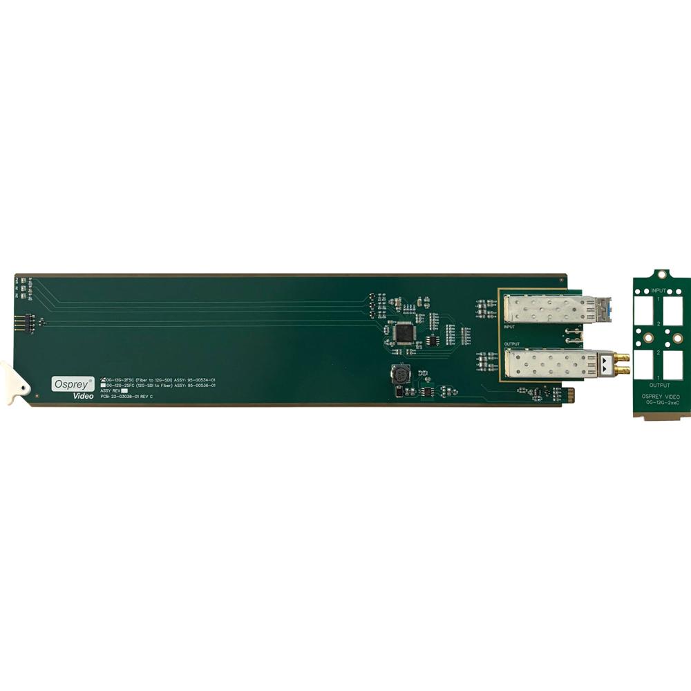 Osprey OG-12G-2FSC Tarjeta Convertidora de Fibra a 12G-SDI con Módulo Trasero Doble, Entr