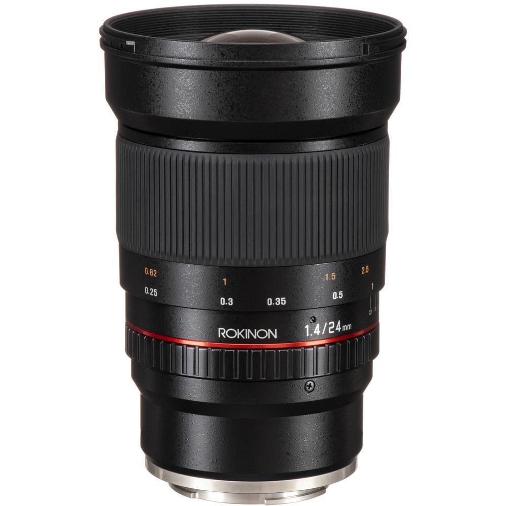 Rokinon 24mm f/1.4 ED AS IF UMC Lens - Montura Sony E, Abertura f/1.4 a f/22, Elementos ED