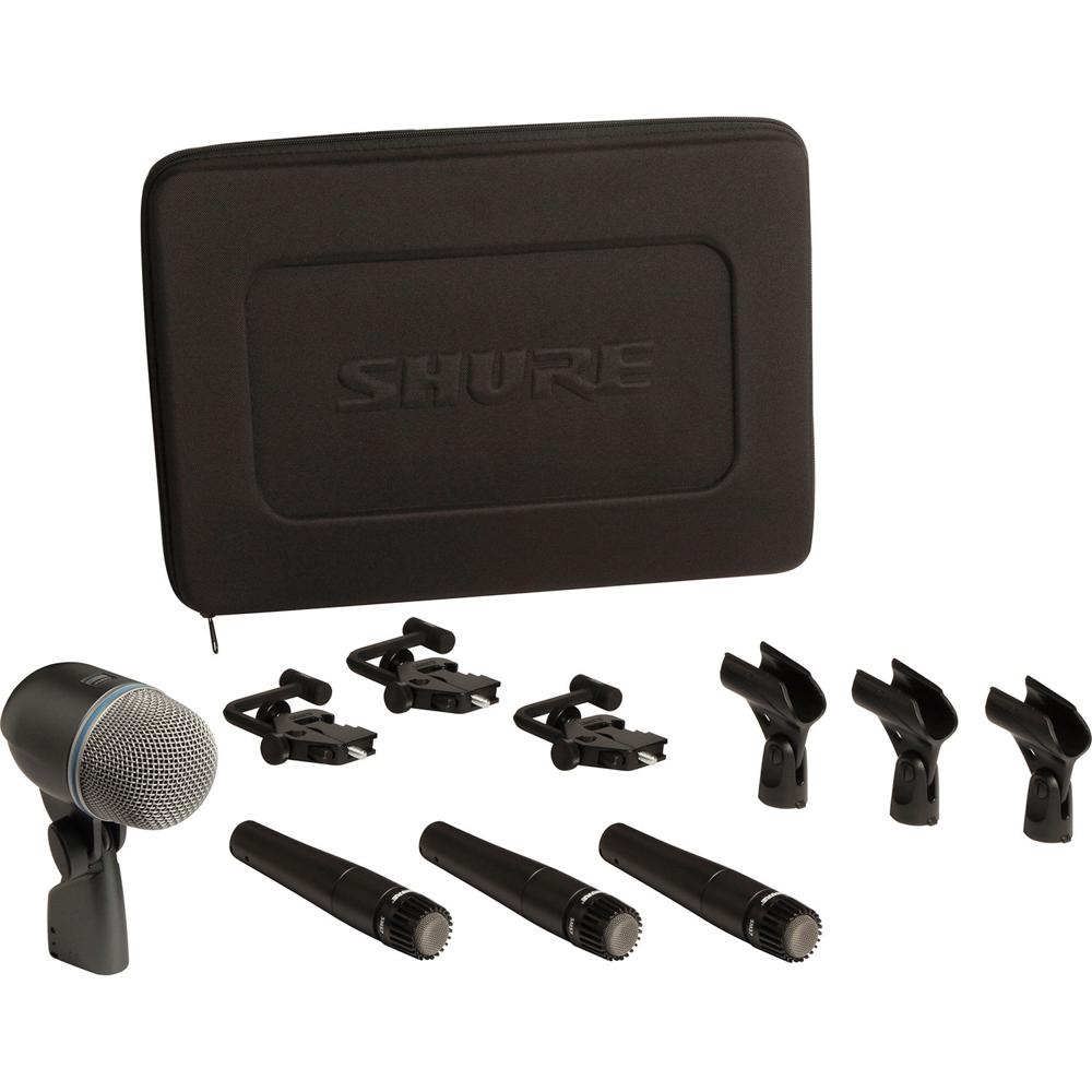 Shure DMK57-52 Kit de Micrófonos para Batería - 3 Micrófonos SM57, Micrófono Beta 52A