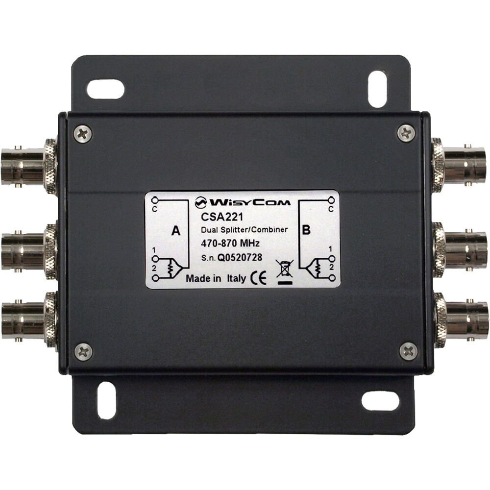 Wisycom CSA221 Combinador/Divisor Pasivo Doble 470 a 960 MHz, 125mW, 6 Conectores BNC, Dis