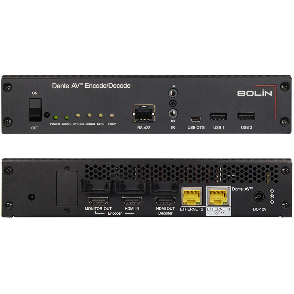 Bolin Technology D20H Transceptor Dante AV (HDMI) - Soporte hasta 4K60, Puertos Gigabit Et