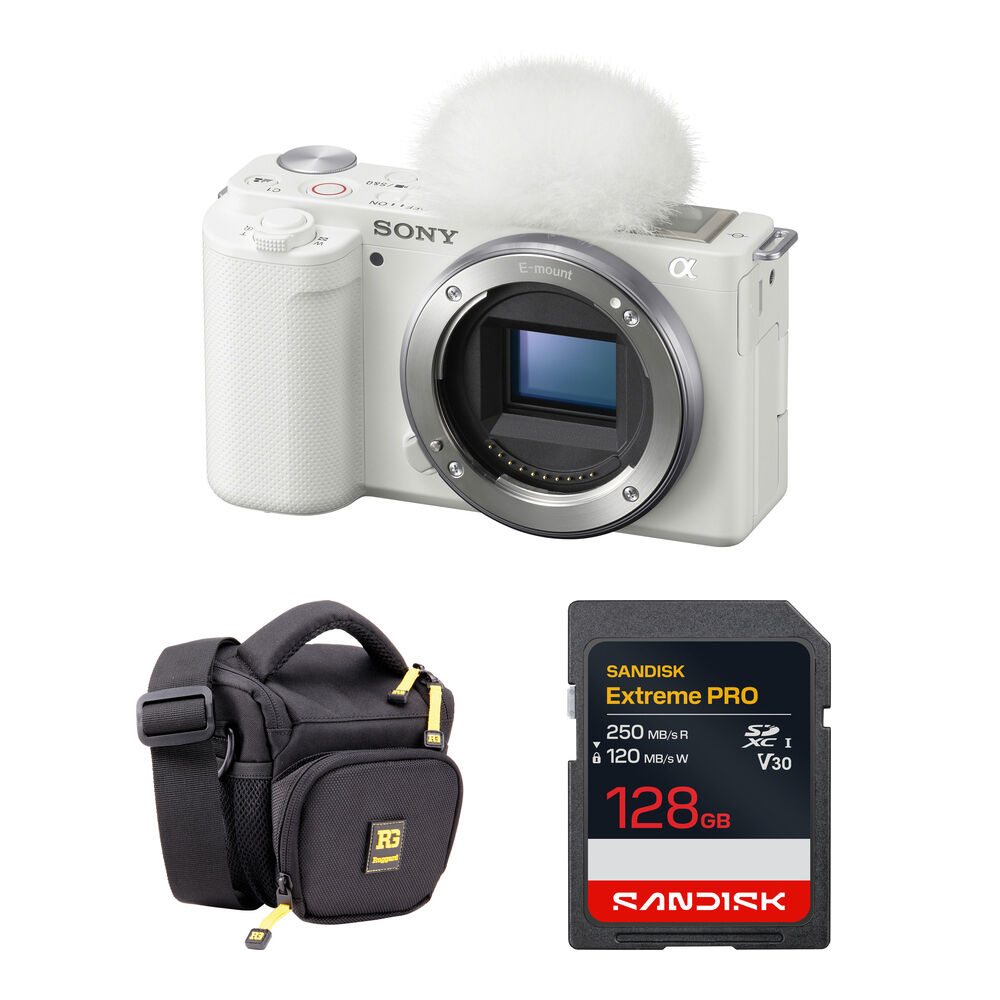 Sony ZV-E10 Cámara Sin Espejo 24.2MP con Accesorios Básicos (Blanca)
