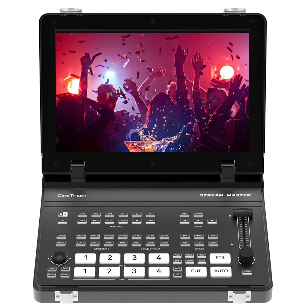 CineTreak Stream Master Video Switcher - Switcher de Video con 4 Entradas HDMI, Pantalla H