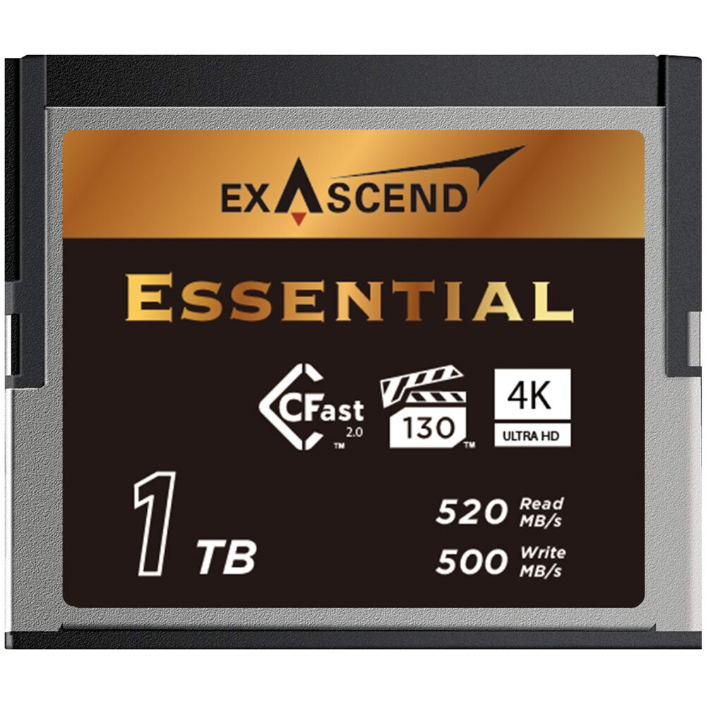 Exascend CFX Series CFast 2.0 1TB - 550 MB/s Lectura, 530 MB/s Escritura, Resistente a Cho