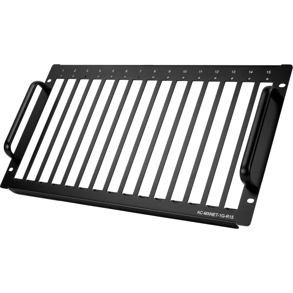 AVPro Edge Rack MXNet 1G 6 RU para 15 Encoders, Color Negro