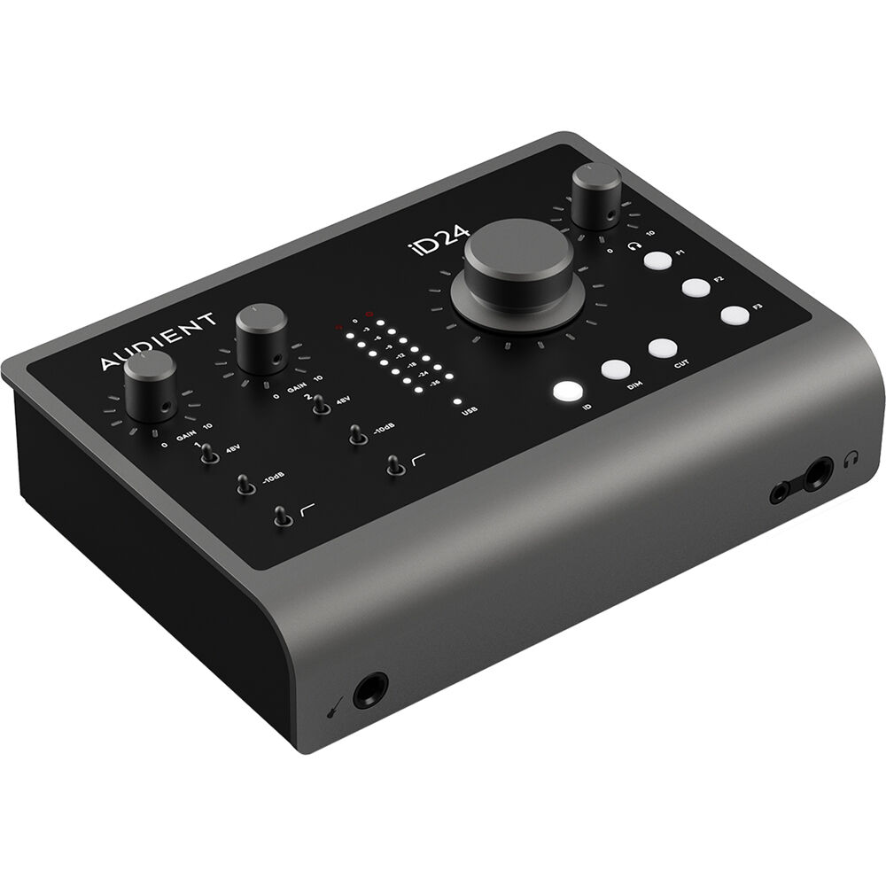 Audient iD24 Interfaz de Audio USB-C 10x14 con 2 Preamplificadores de Micrófono Clase A y