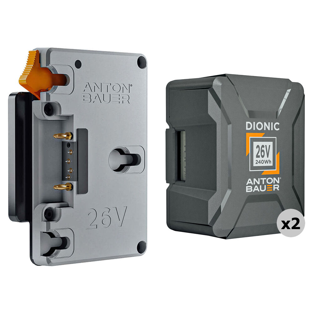 Anton/Bauer Dionic 240Wh 26V Kit de 2 Baterías con Placa Gold Mount para ALEXA 35